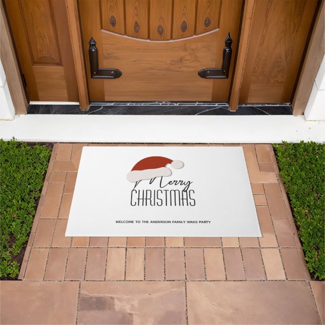 Paillasson Typographie simple Joyeux Noël Accueil (De plein air)