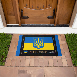 Paillasson Ukraine Emblem, drapeau ukrainien mats / sport Bie