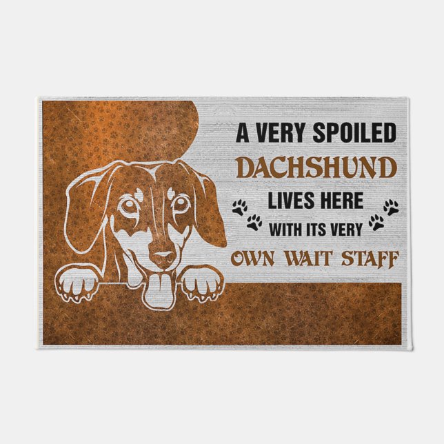 Paillasson Un Dachshund Très Mal Vit Ici (Devant)