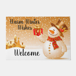 Paillasson Un hiver chaud veut Snowman