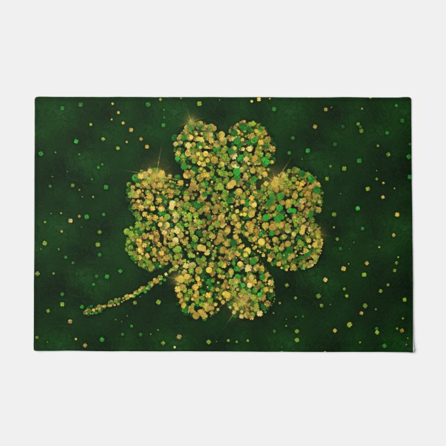 Paillasson Un Shamrock irlandais à quatre feuilles de trèfle  (Devant)