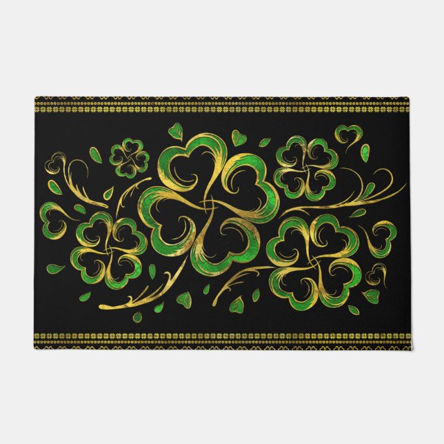 Paillasson Un Shamrock irlandais à quatre feuilles de trèfle  (Devant)