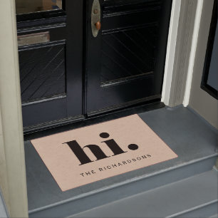 Paillasson Un simple Hi Typographie audacieuse et moderne