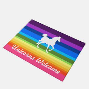 Paillasson Unicornes Bienvenue Rainbow
