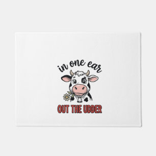 Paillasson Vache drôle avec une oreille dans l'autre chemise