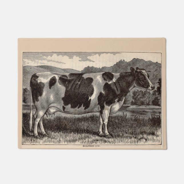 Paillasson Vache du 19ème siècle du Holstein d'impression (Devant)