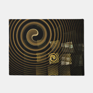 Paillasson Vagues dorées hypnotiques Art abstrait moderne