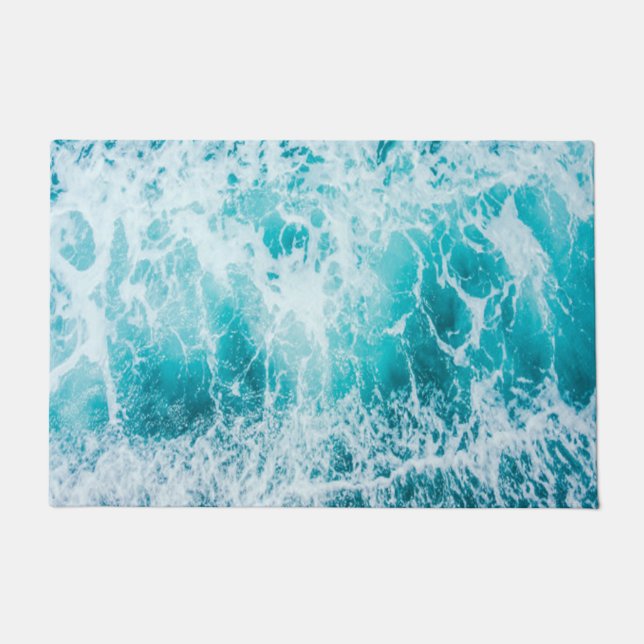 Paillasson Vagues tropicales de l'océan bleu (Devant)