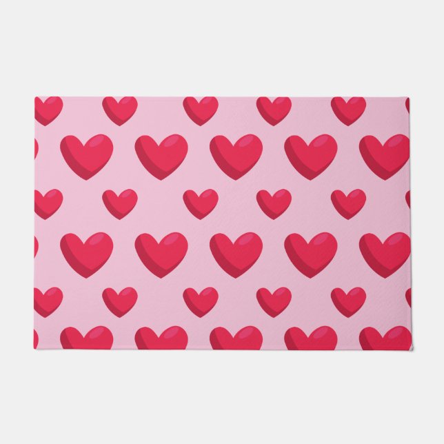Paillasson Valentine Arrière - plan Avec Amour Du Coeur (Devant)