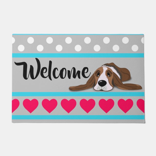 Paillasson Valentine Basset Hound (Devant)