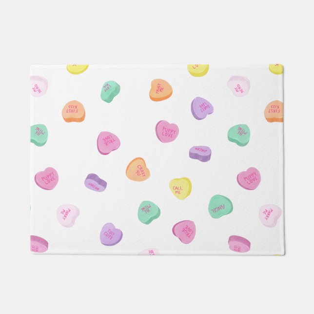 Paillasson Valentines Day Candy Hearts Motif (Devant)