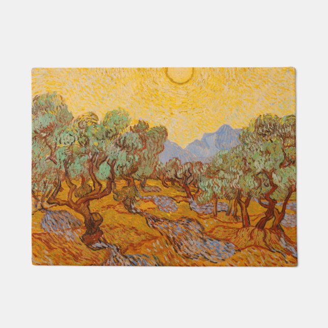 Paillasson Van Gogh Olive Trees Soleil Jaune Ciel (Devant)