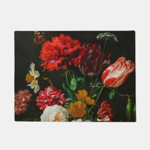 Paillasson Vase de verre avec des fleurs