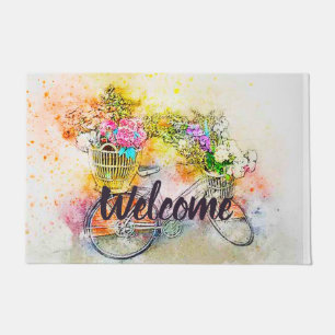 Paillasson Vélo et fleurs