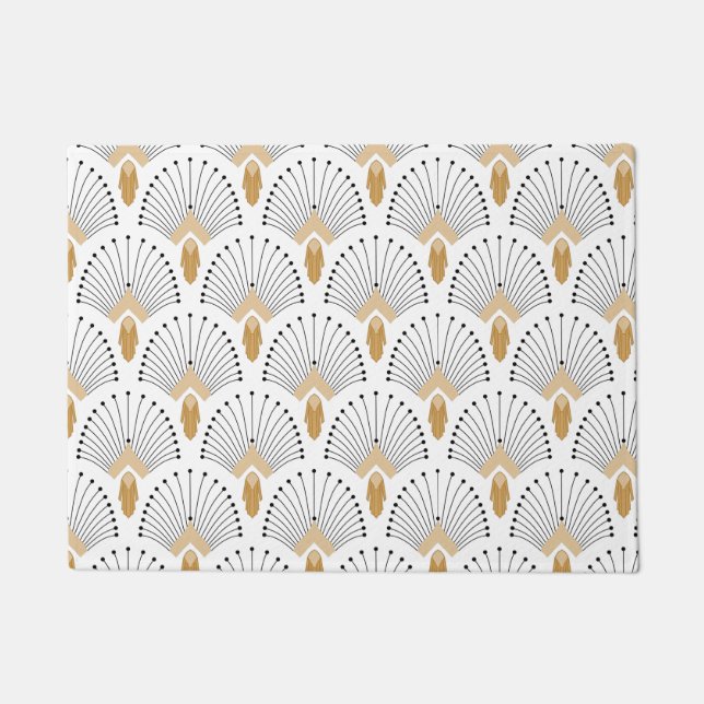 Paillasson Ventilateur blanc, or et noir Art déco Motif (Devant)