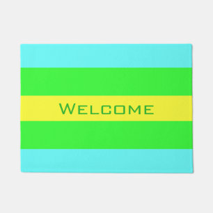 Paillasson Vert jaune et Bleu Large bandes par STaylor
