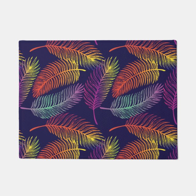 Paillasson Vibes d'été sur les palmiers Feuilles tropicaux (Devant)