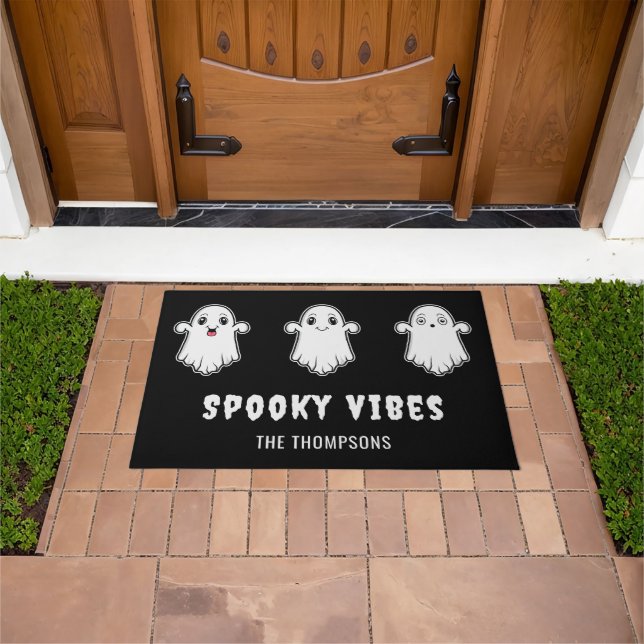 Paillasson Vibes éffrayantes mignonette Ghosts Black Hallowee (De plein air)