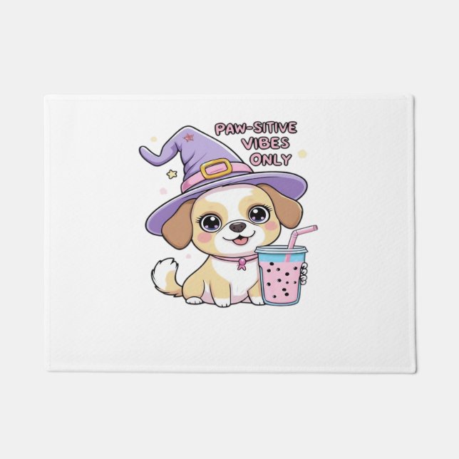 Paillasson Vibes Paw-Stive Seulement Chien mignon Avec Bubble (Devant)
