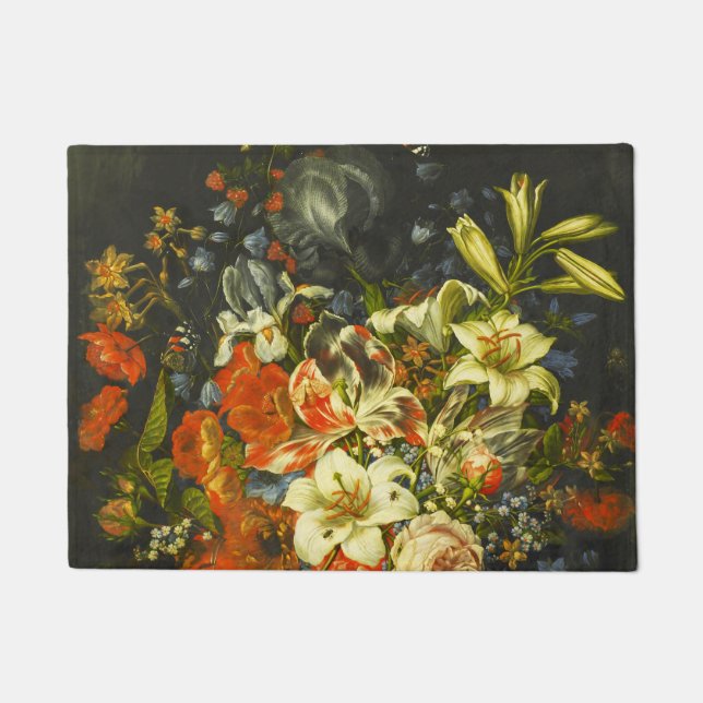 Paillasson Vie morte avec fleurs et fruits (Devant)