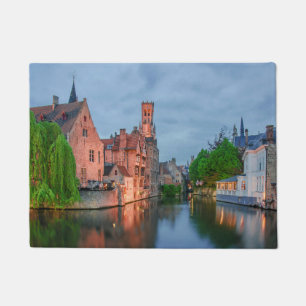 Paillasson Vieille ville et beffroi la nuit à Bruges