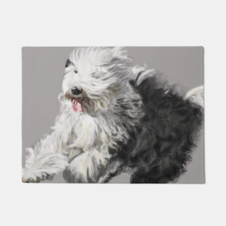 Paillasson Vieux chien de berger anglais - "apparaissant ! "