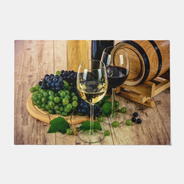 Paillasson Vignoble Vignoble Raisins et verres Cuisine (Devant)