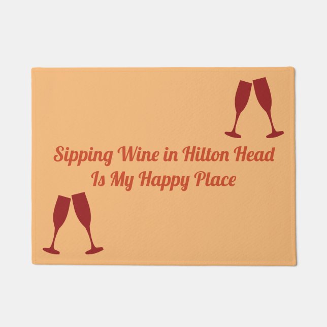 Paillasson Vin sirotant à Hilton Head avec des verres (Devant)