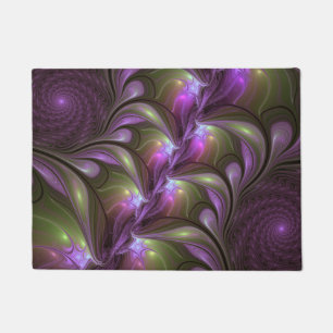 Paillasson Violet Abstrait violet violet kaki fractal