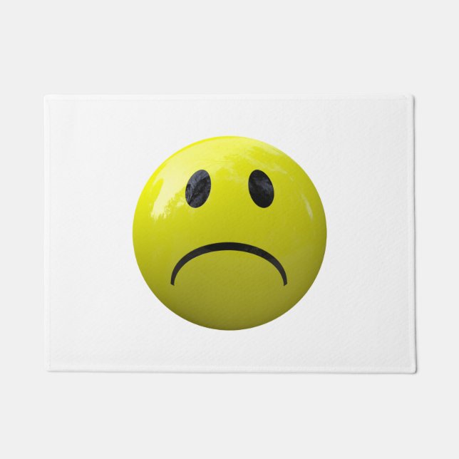 Paillasson visage malheureux émoji porte mat (Devant)