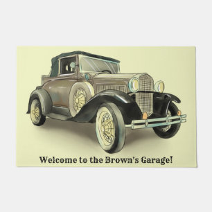 Paillasson Voiture Vintage - Ajouter un nom - Porte