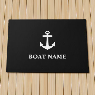 Paillasson Votre nom de bateau Ancre noir