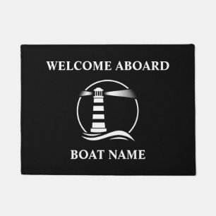 Paillasson Votre nom Phare Nautique classique Bienvenue
