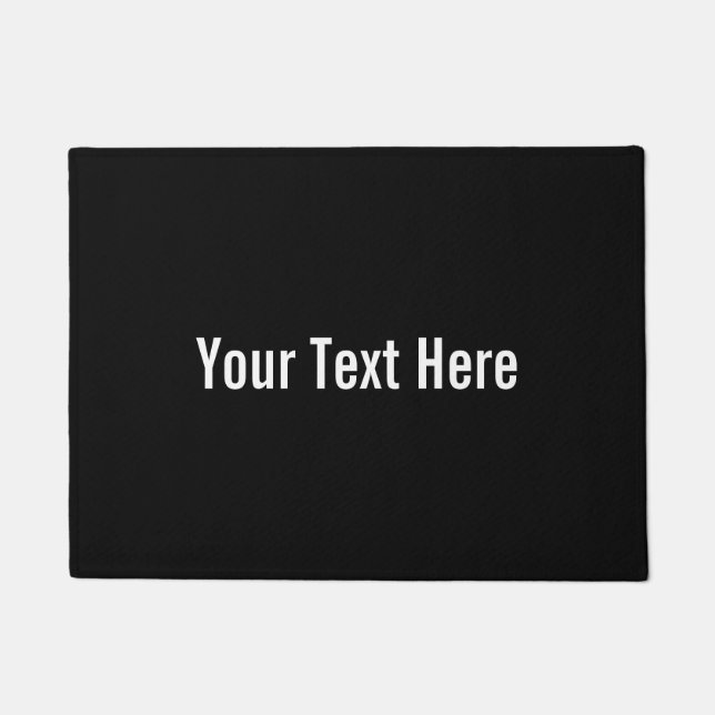 Paillasson Votre texte ici Porte noire personnalisée Mat (Devant)