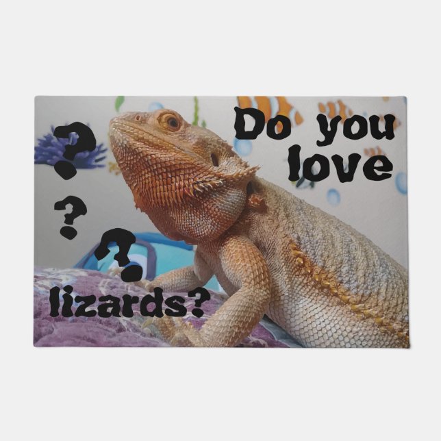 Paillasson Vous aimez l'image drôle de lézard de lézards (Devant)