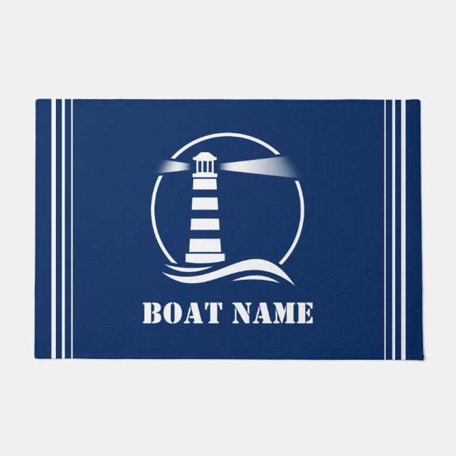 Paillasson Vous Bateau ou Nom Classic Phare Nautique (Devant)