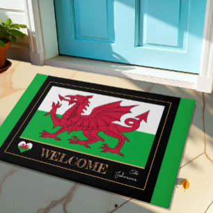 Paillasson Wales Emblem, Gallois Flag mats Cymru /sport Bienv