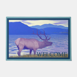 Paillasson Wapiti (Elk) Au Bord Du Lac - Bienvenue