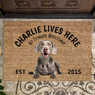 Paillasson Weimaraner Porte-Amoureux des chiens personnalisé