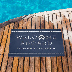 Paillasson Welcome Aboard   Personalized Boat Name Doormat