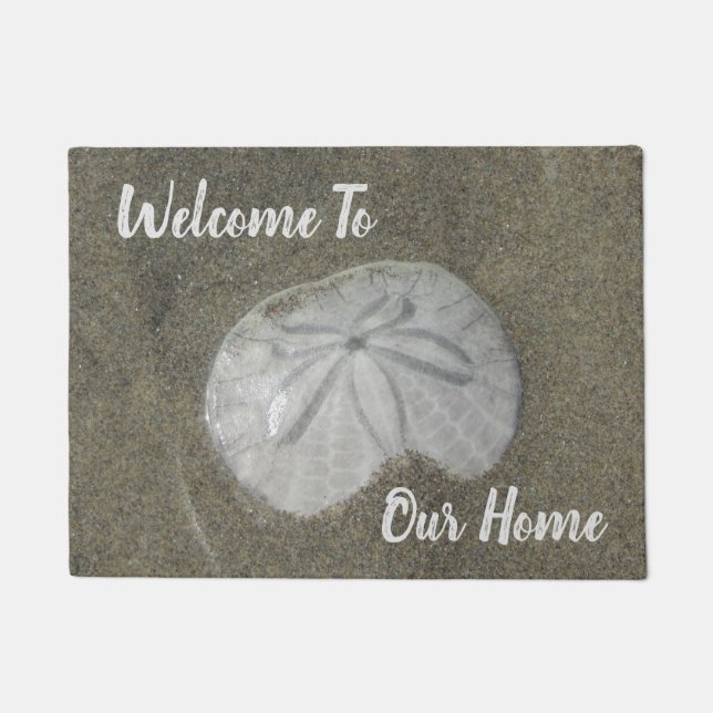 Paillasson Welcome Beach House Location de sable Dollar Photo (Devant)