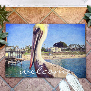 Paillasson Welcome Beach Pier Pelican Bird Script photo