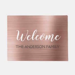 Paillasson Welcome Blush Pink - Rose Gold Nom de famille