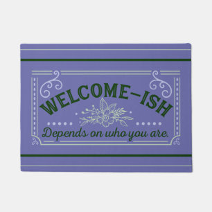 Paillasson welcome-ish sarcastic Purple & Green door mat rug