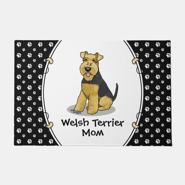 Paillasson Welsh Terrier Maman mignonne Chien Maman (Devant)
