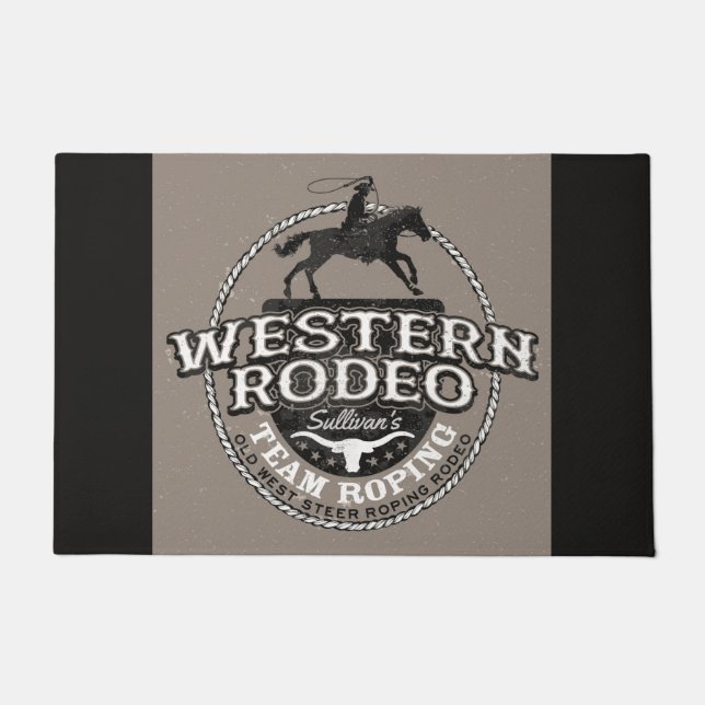 Paillasson Western Rodeo Old West Steer Roping (Devant)