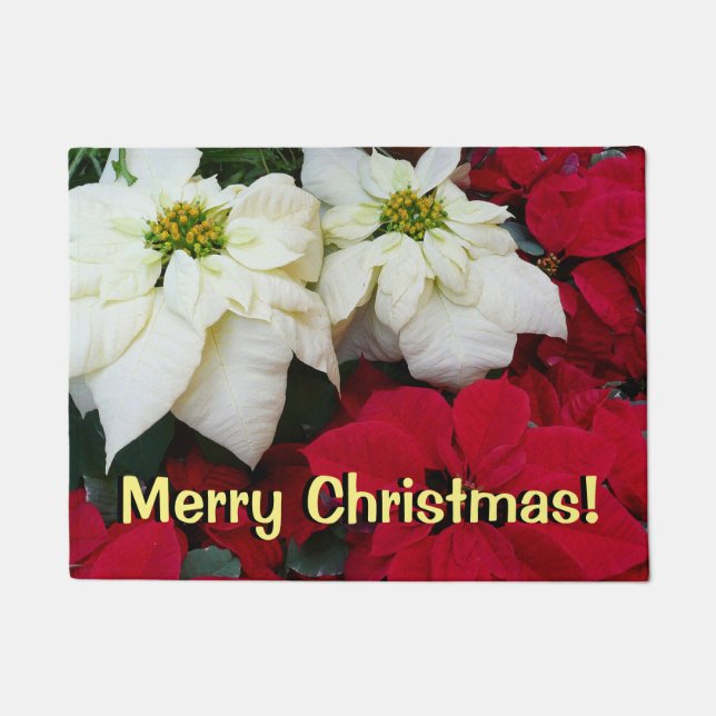 Paillasson White and Red Poinsettias (Devant)