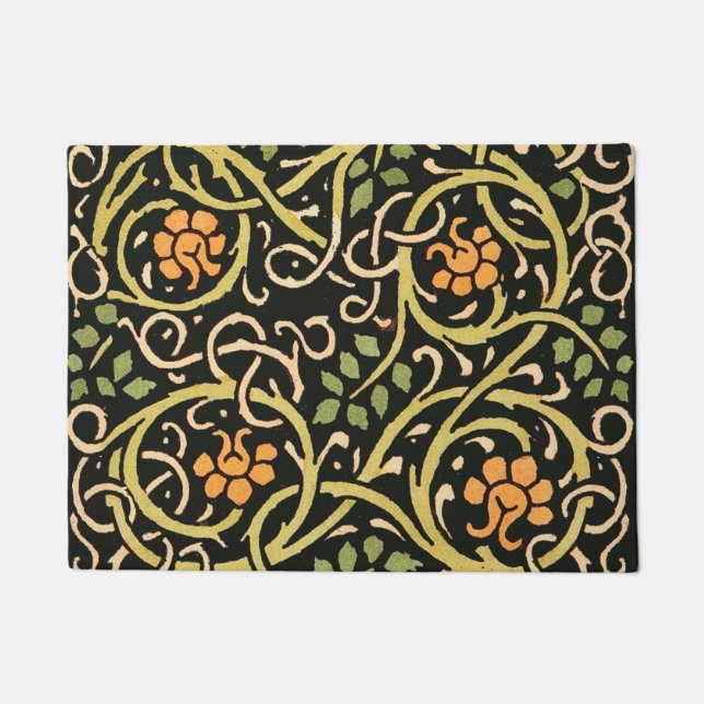 Paillasson William Morris Black Floral Art (Devant)
