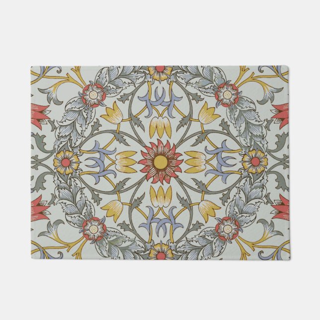 Paillasson William Morris Floral Circle Flower Illustration (Devant)