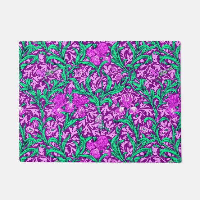 Paillasson William Morris Irises, Améthyste Violet (Devant)